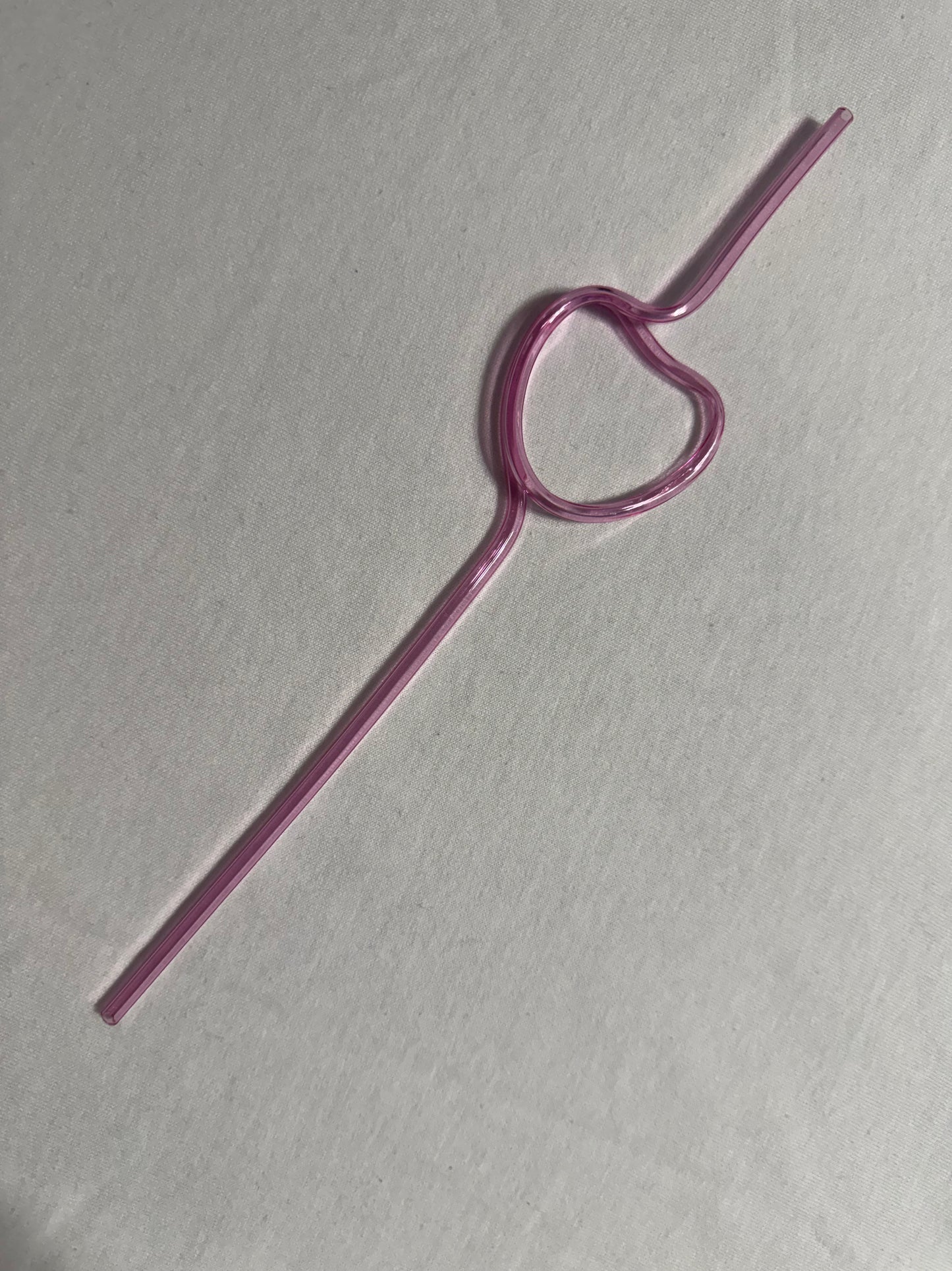 Pink Heart straw