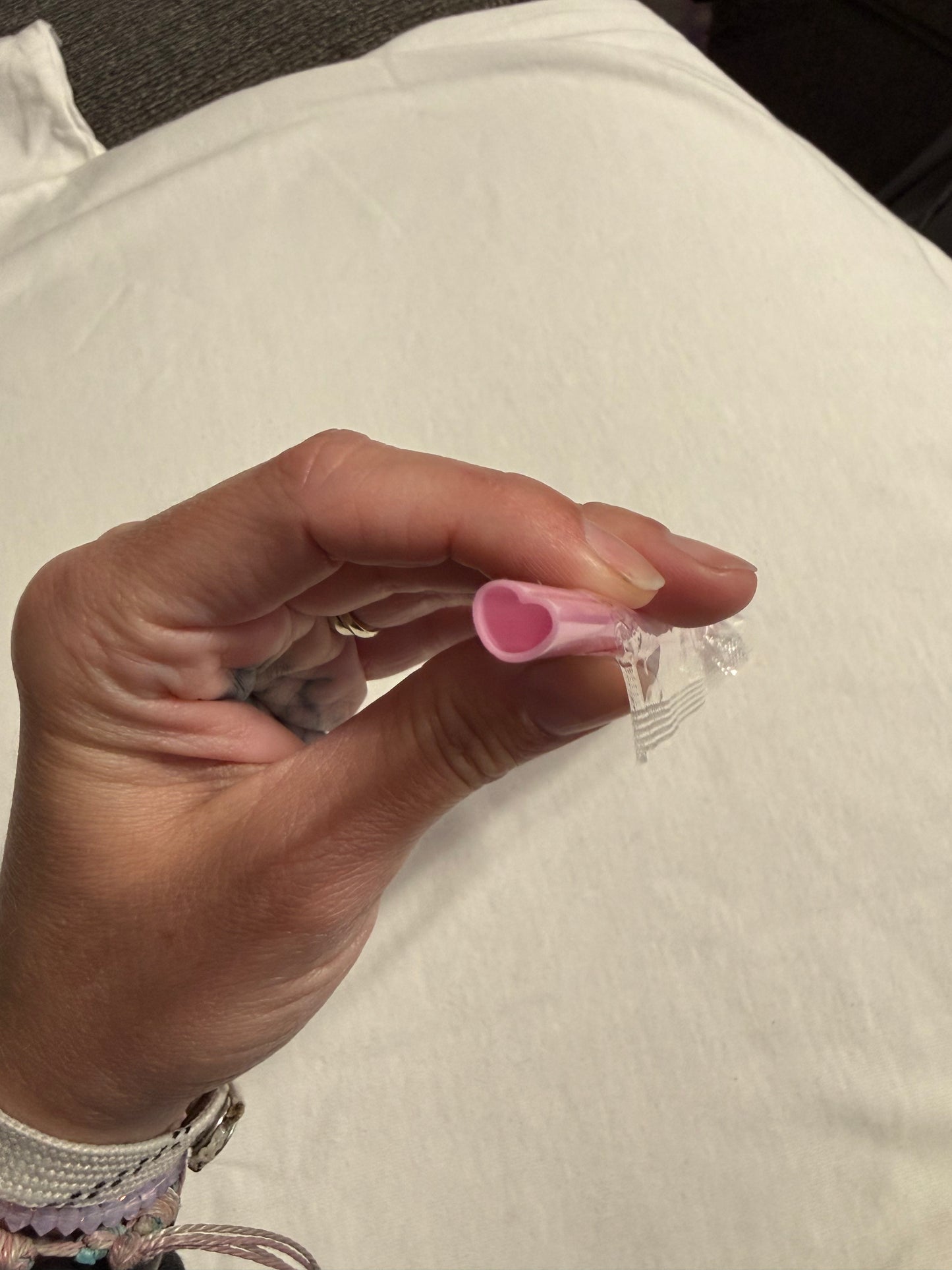 Pink Heart straw