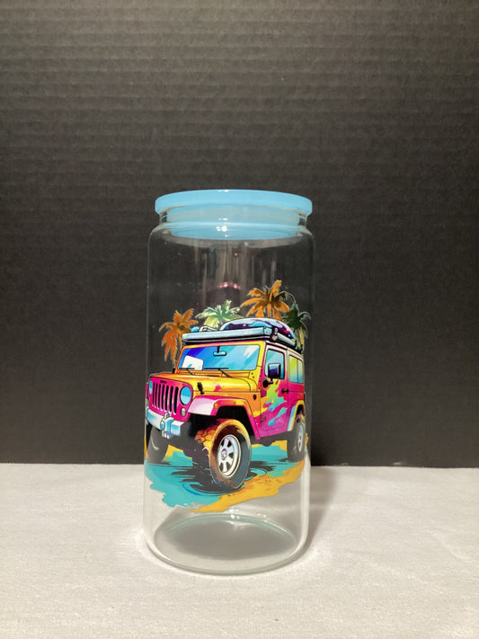 Jeep glass cup